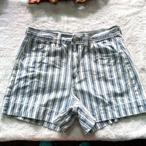 American Eagle striped blue jean shorts